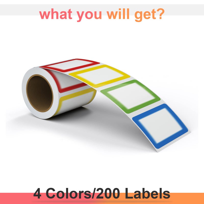 MFLABELÂ® Colorful Plain Name Tag Labels - 200 Stickers, 3.5 x 2.25 Inch, Colorful Border Name Tags for Office, Meetings, School, Home, Events, and Parties - Image 3